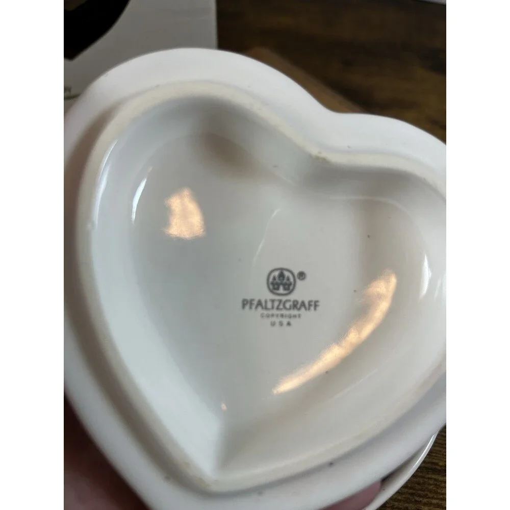 Pfaltzgraff Country Airs Heart Potpourri Box Garland Open Box New Vintage Decor